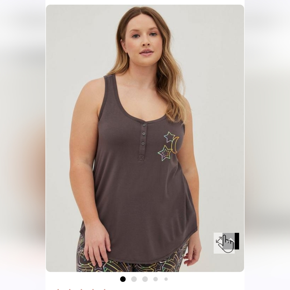 Torrid, Super Soft Henley Sleeveless Sleep Tank, size 1